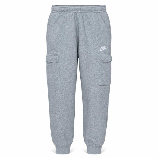 Front view of Nike Men's Grey Jogger Fleece Cargo Sweatpants, size S
