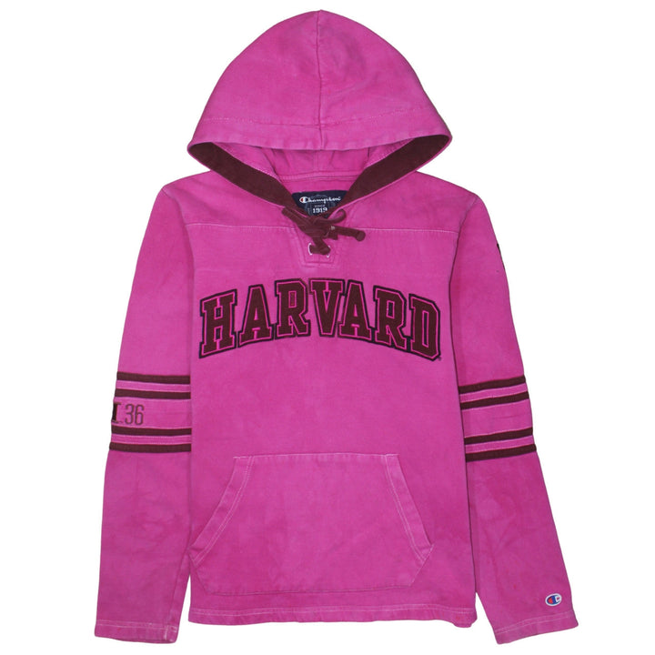 Champion Women’s Pink Harvard Lace-Up Hoodie Size S