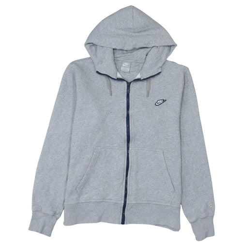 Nike Men's Grey Full Zip Hoodie L Sportswear Cotton Blend
