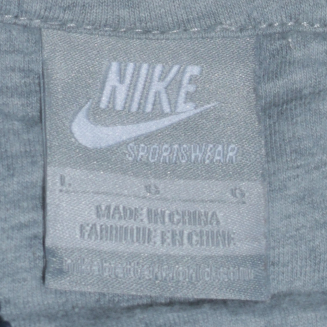 Nike Men's Grey Full Zip Hoodie L Sportswear Cotton Blend
