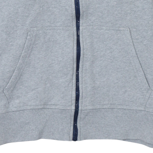Nike Men's Grey Full Zip Hoodie L Sportswear Cotton Blend
