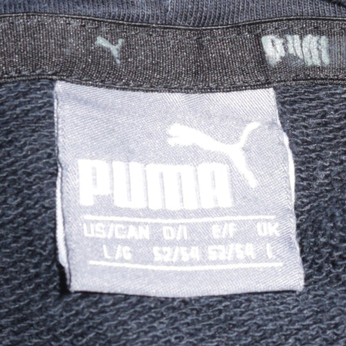 Puma Men's Black Pullover Hoodie Size L Graphic Sportswear