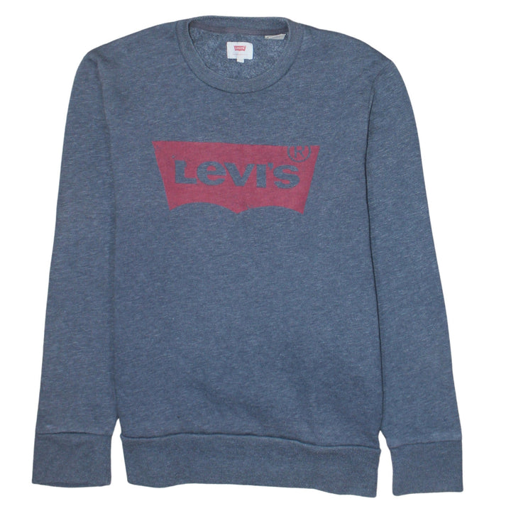 Levi's Men's Blue Logo Crew Neck Sweatshirt L Regular Fit