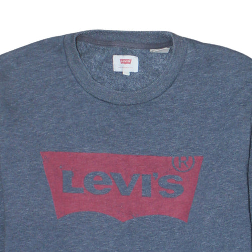 Levi's Men's Blue Logo Crew Neck Sweatshirt L Regular Fit