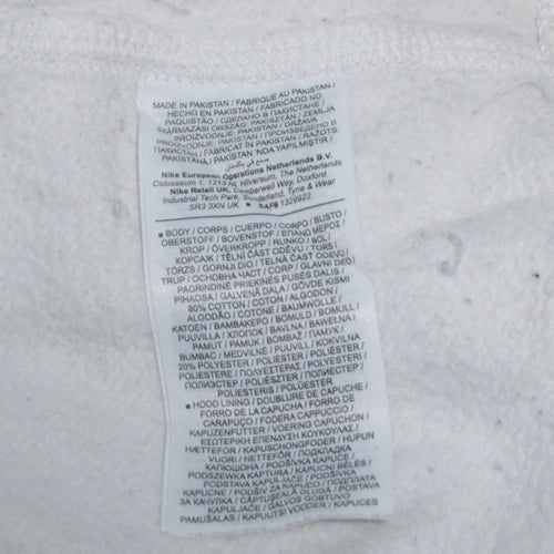 Nike Men's White Pullover Hoodie XS Fleece Regular Fit Logo