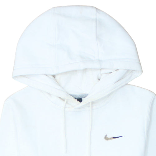 Nike Men's White Pullover Hoodie XS Fleece Regular Fit Logo