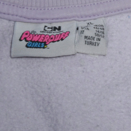 Powerpuff Girls Women Lilac Graphic Pullover Sweatshirt XL