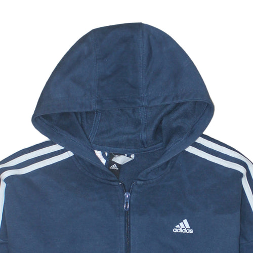 Adidas Boys Blue Full Zip Hoodie 13-14 Years Sports Fleece Sweatshirt