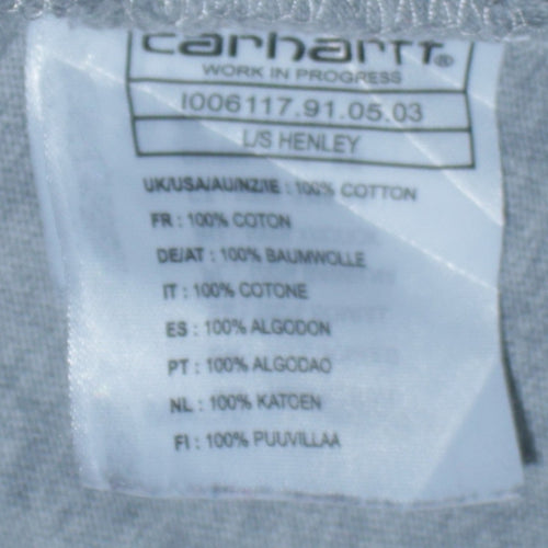 Carhartt Men's Grey XL Henley Long Sleeve Cotton Shirt