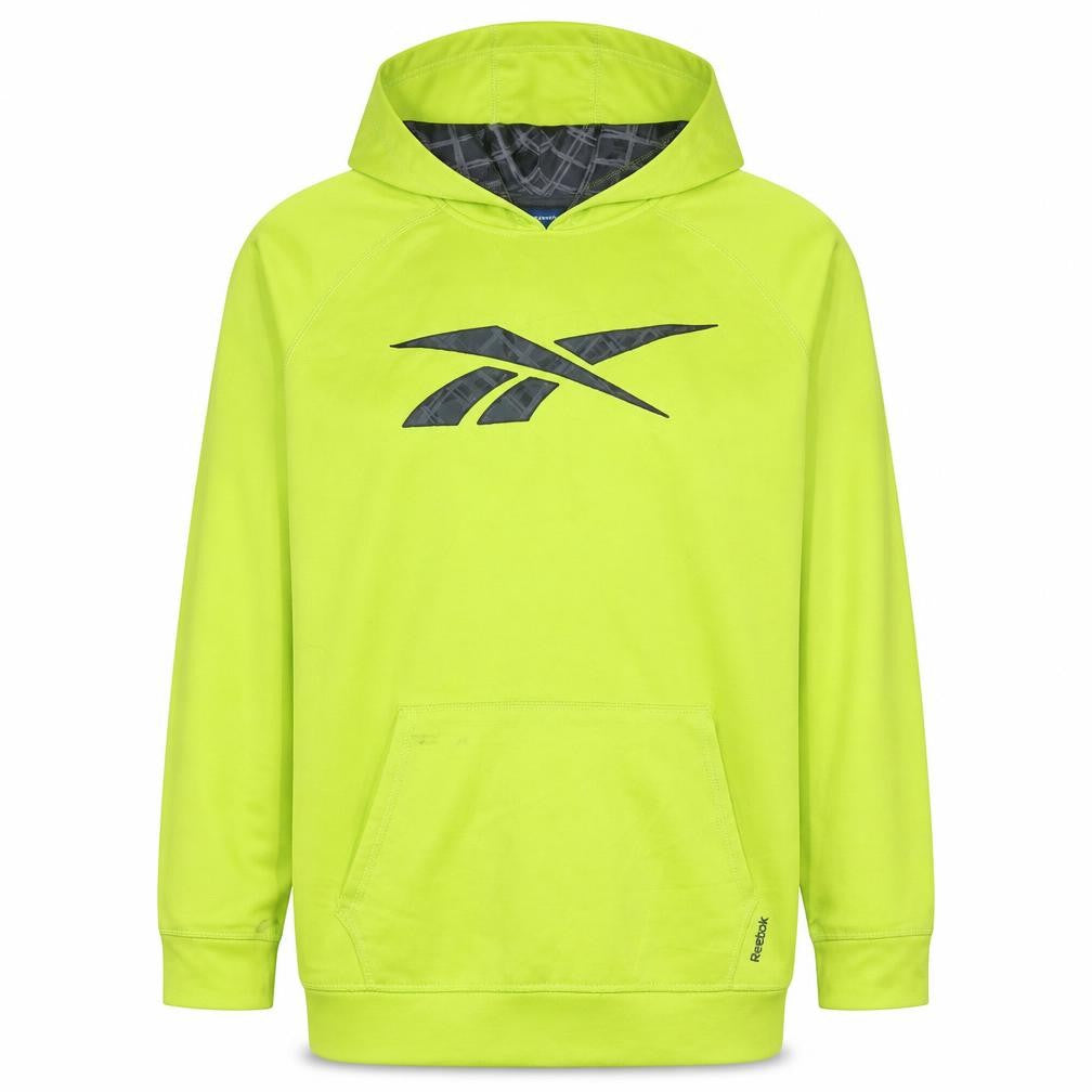 Front view of Reebok Men's Yellow Pullover Hoodie L Lightweight Sportswear