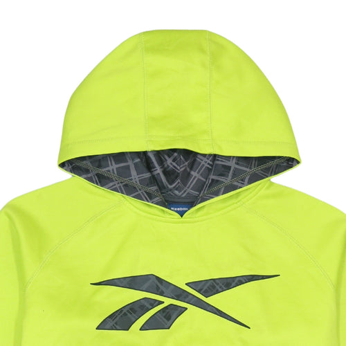 Reebok Men's Yellow Pullover Hoodie L Lightweight Sportswear