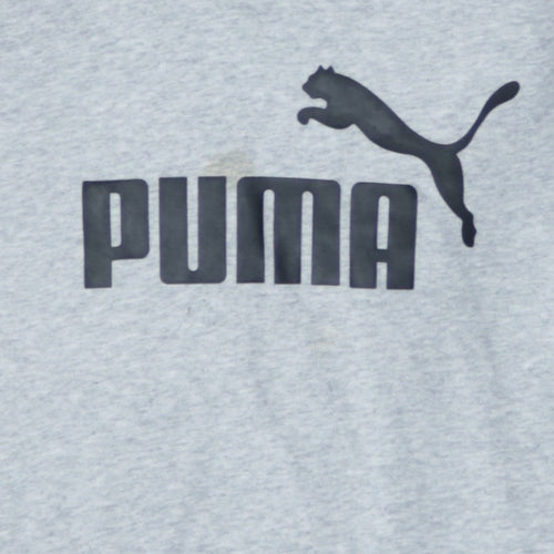 Puma Womens Grey Pullover Hoodie Size 14 with Logo Design