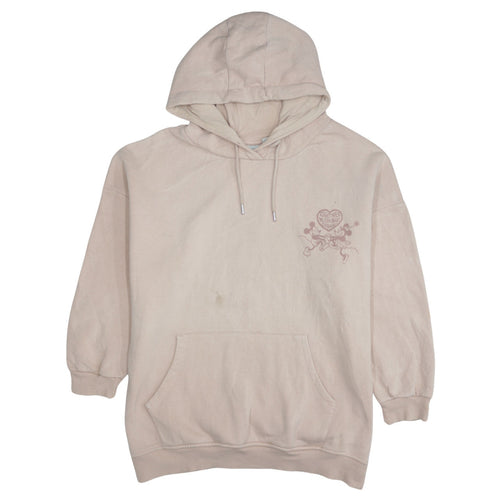 Disney Women Beige Organic Cotton Pullover Hoodie Size 10