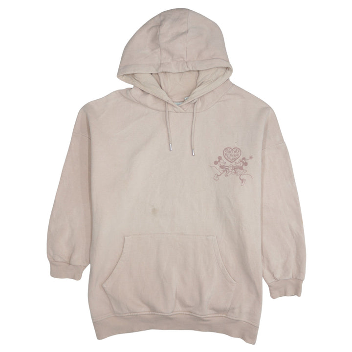 Disney Women Beige Organic Cotton Pullover Hoodie Size 10