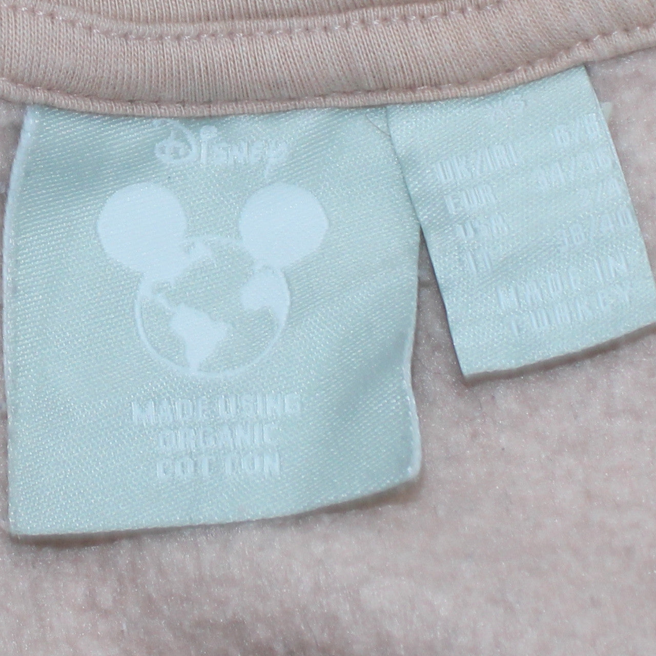 Disney Women Beige Organic Cotton Pullover Hoodie Size 10