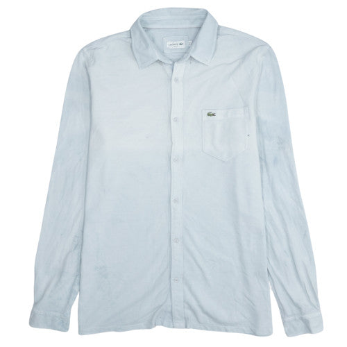 Lacoste Men's Blue Slim Fit Long Sleeve Button-Up Shirt L