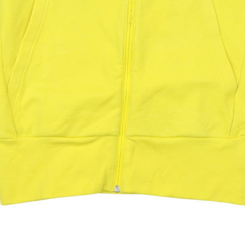 Adidas Womens Yellow White Full Zip Hoodie UK 10 Sports Casual