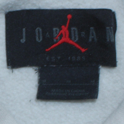 Jordan Men's White Pullover Hoodie M Regular Fit Sports Style