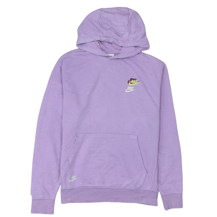 Nike Womens Purple Pullover Hoodie Medium Cotton Blend Logo Print