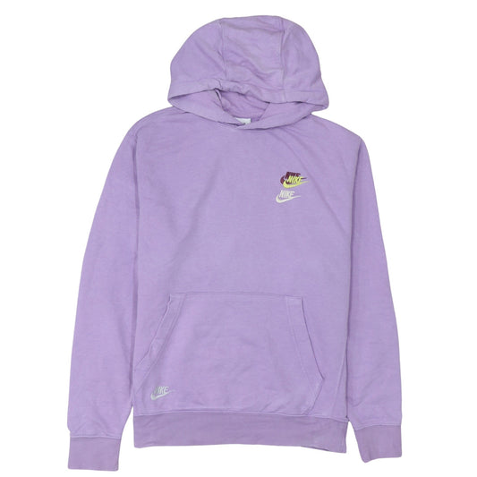 Nike Womens Purple Pullover Hoodie Medium Cotton Blend Logo Print