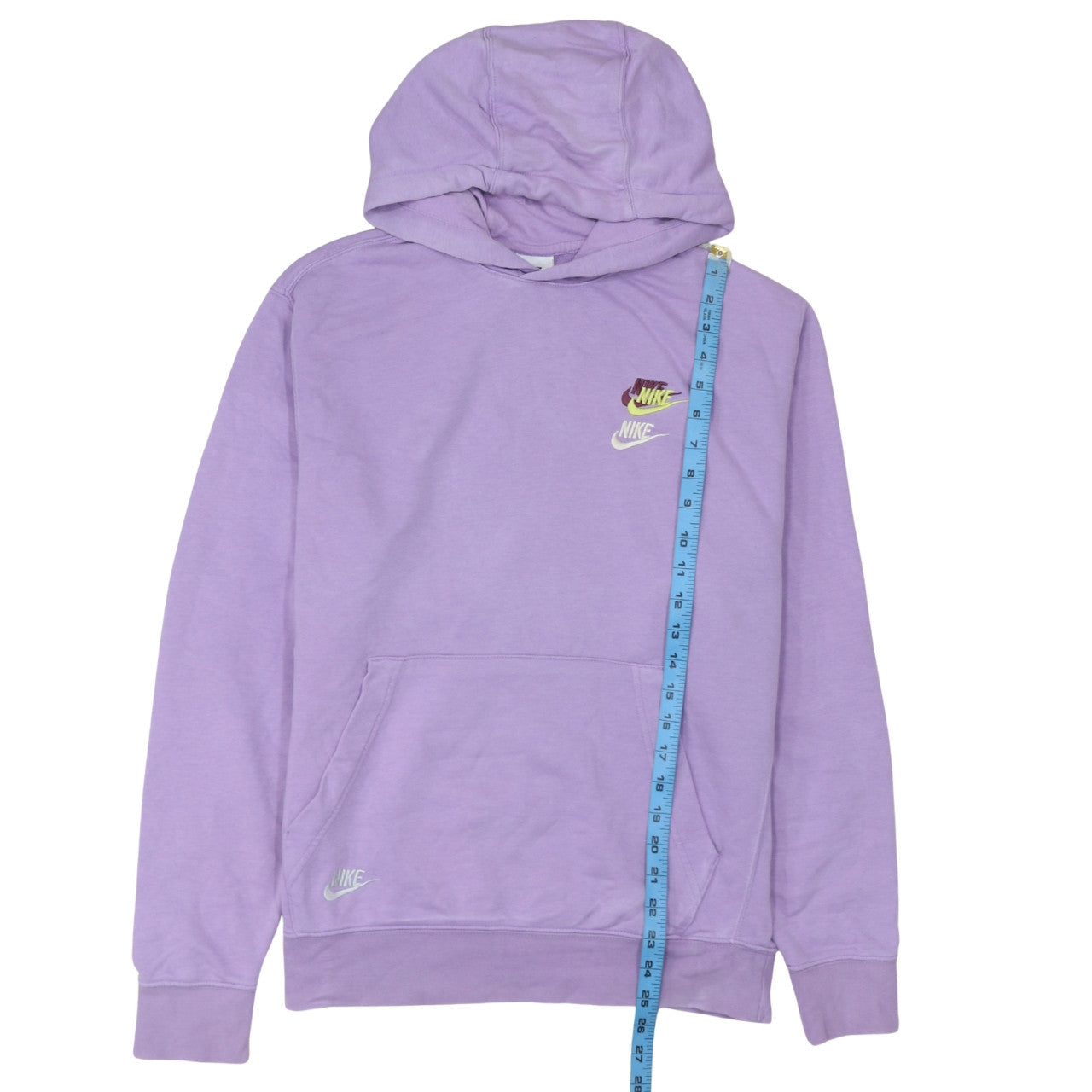 Nike Womens Purple Pullover Hoodie Medium Cotton Blend Logo Print
