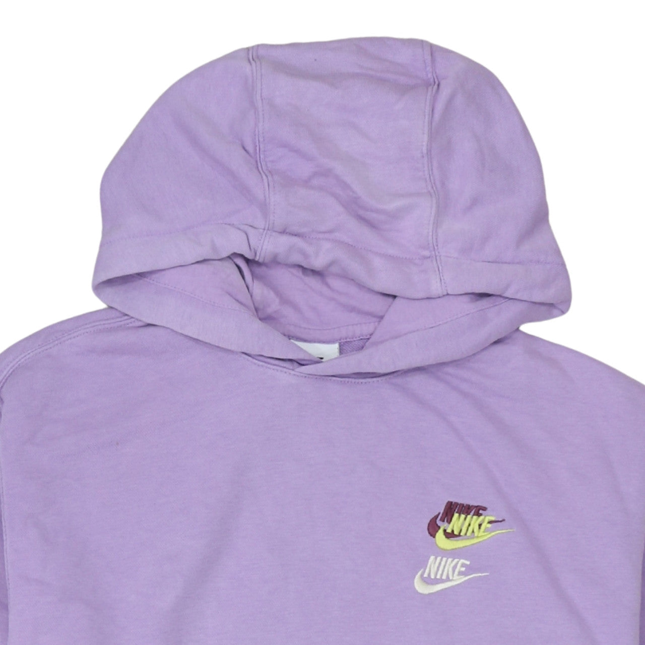 Nike Womens Purple Pullover Hoodie Medium Cotton Blend Logo Print