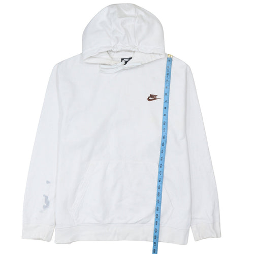 Nike Men's White XL Pullover Hoodie with Logo Pocket