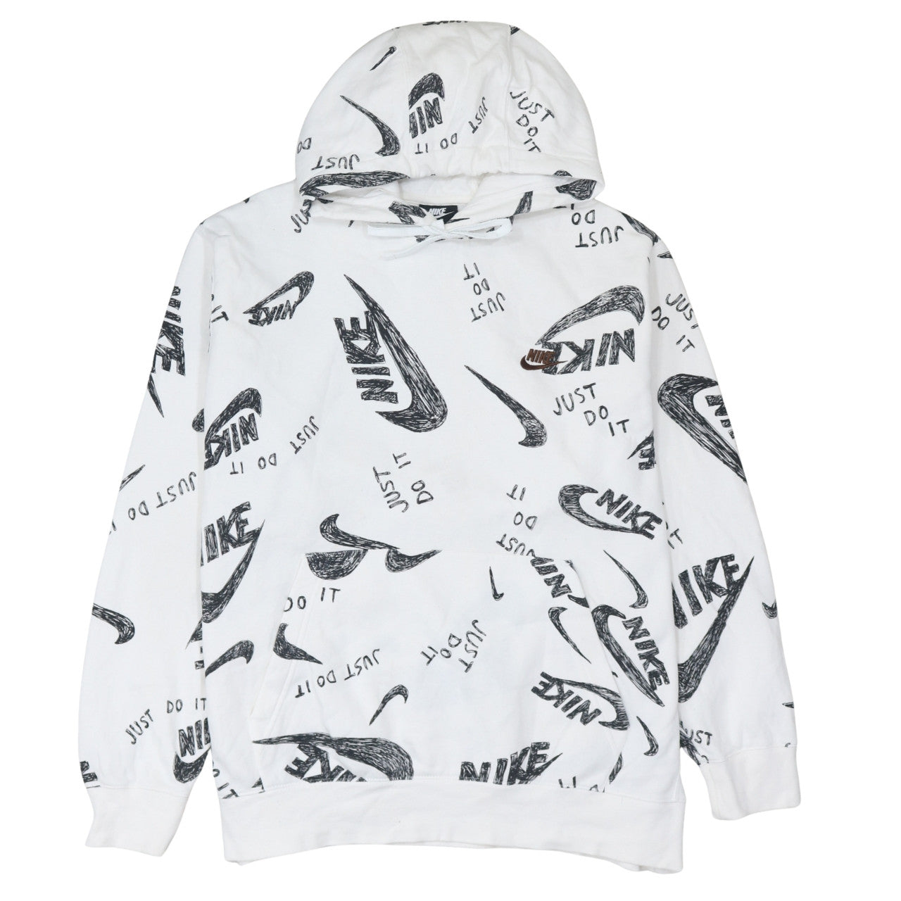 Nike Men's White XL Pullover Hoodie Graphic Print Just Do It