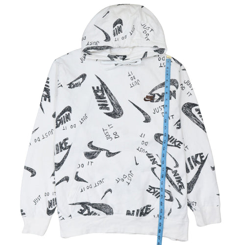 Nike Men's White XL Pullover Hoodie Graphic Print Just Do It