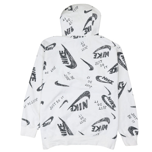 Nike Men's White XL Pullover Hoodie Graphic Print Just Do It