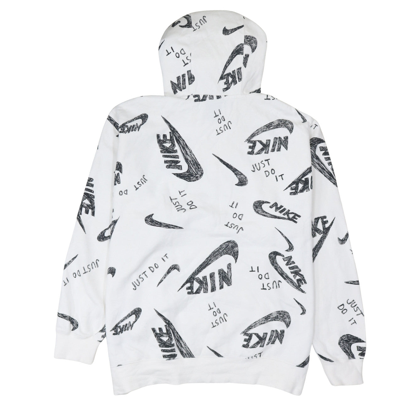 Nike Men's White XL Pullover Hoodie Graphic Print Just Do It