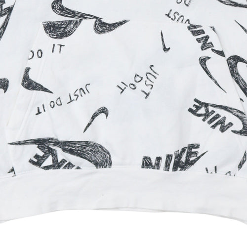 Nike Men's White XL Pullover Hoodie Graphic Print Just Do It
