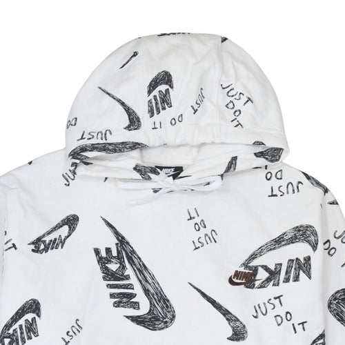 Nike Men's White XL Pullover Hoodie Graphic Print Just Do It