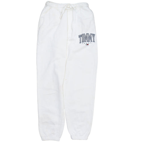 Tommy Jeans Men's White M Sweatpants Tapered Fleece Drawstring Trousers