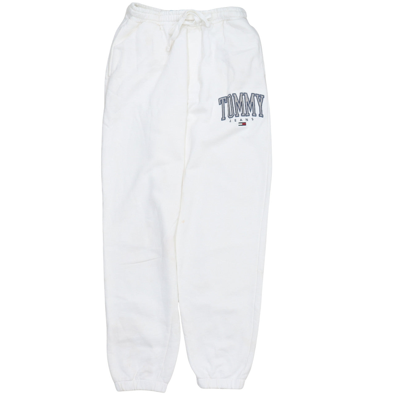 Tommy Jeans Men's White M Sweatpants Tapered Fleece Drawstring Trousers