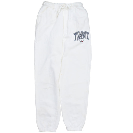 Tommy Jeans Men's White M Sweatpants Tapered Fleece Drawstring Trousers