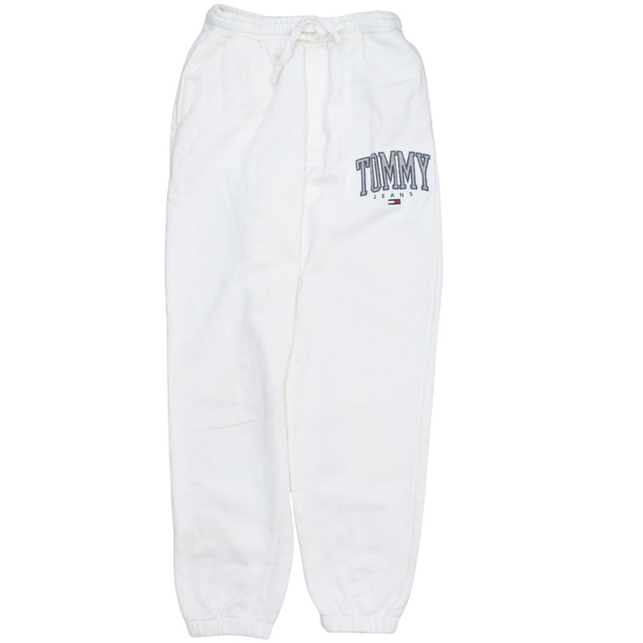Tommy Jeans Men's White M Sweatpants Tapered Fleece Drawstring Trousers