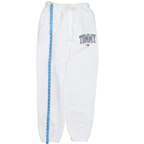 Tommy Jeans Men's White M Sweatpants Tapered Fleece Drawstring Trousers