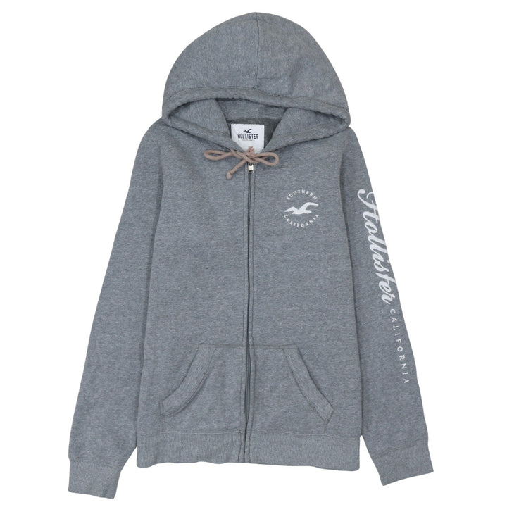 Hollister Men's Grey Full Zip Hoodie M Classic Logo Fleece