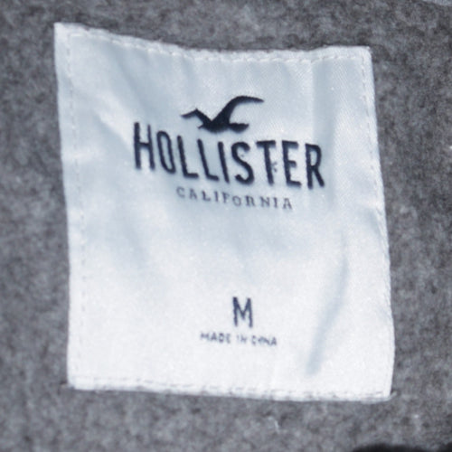 Hollister Men's Grey Full Zip Hoodie M Classic Logo Fleece
