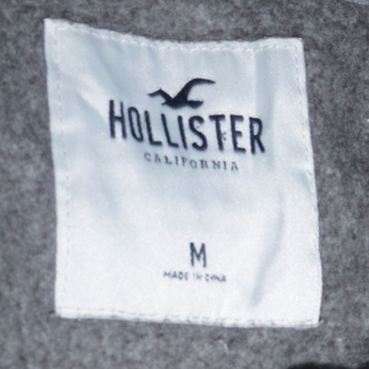 Hollister Men's Grey Full Zip Hoodie M Classic Logo Fleece