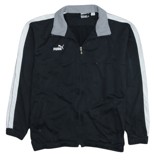 Puma Men's Black 2XL Track Jacket with Zip and Grey Collar