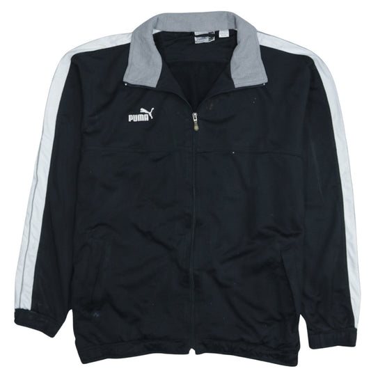 Puma Men's Black 2XL Track Jacket with Zip and Grey Collar