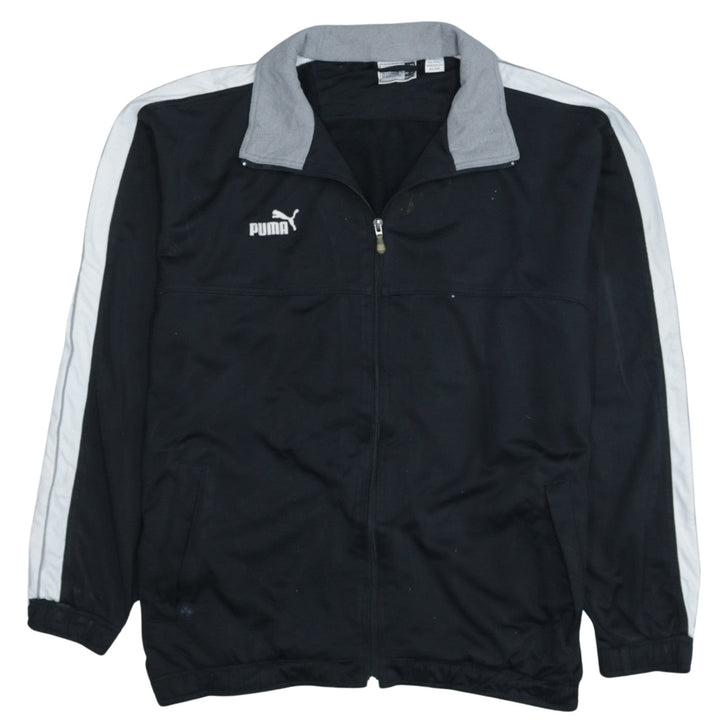 Puma Men's Black 2XL Track Jacket with Zip and Grey Collar
