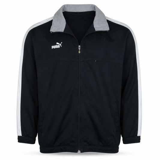 Puma Men's Black 2XL Track Jacket with Zip and Grey Collar