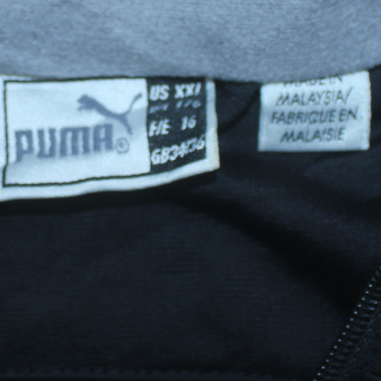 Puma Men's Black 2XL Track Jacket with Zip and Grey Collar