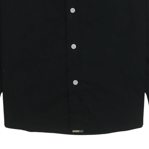 Burberry Boys Black Cotton Button-Up Shirt Size 176 Long Sleeve Classic Style