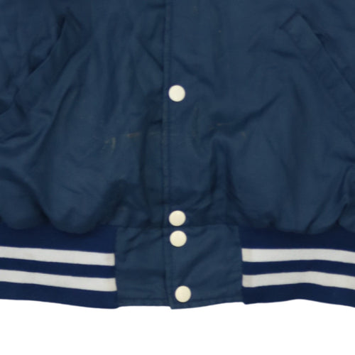 Holloway Men’s Blue Varsity Jacket L Dunlop Pontiac Embroidered Retro
