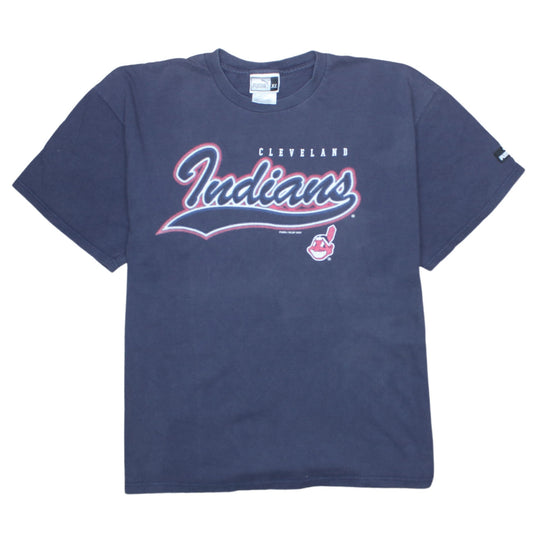 Puma Mens Blue XL Cleveland Indians Sports Graphic Retro T-Shirt