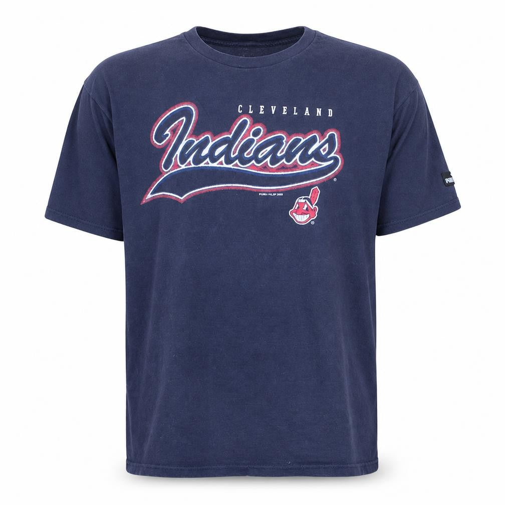 Puma Mens Blue XL Cleveland Indians Sports Graphic Retro T-Shirt